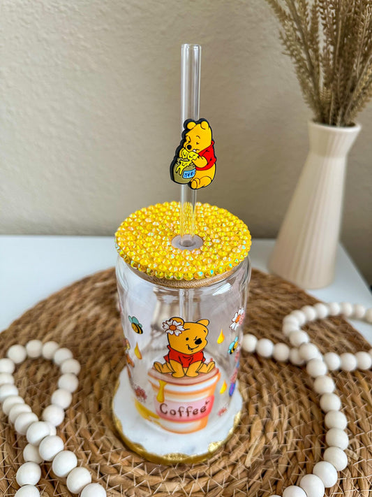 Winnie Pooh 16oz Clear Can Glass