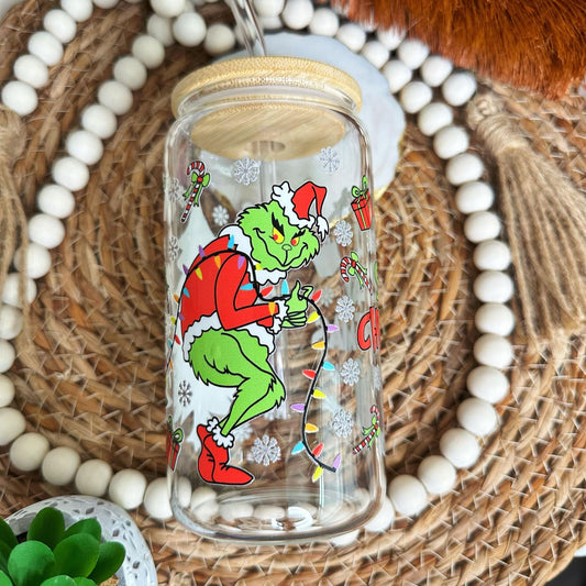 I'll Steal Christmas Grinch Clear Glass Can